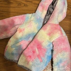 Colorful Tie-Dye Fleece Jacket